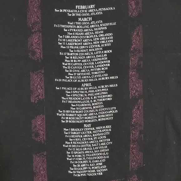 Jimmy Page Robert Plant 1995 No Quarter Concert World Tour Tee Shirt XL - Picture 8 of 8